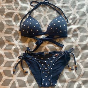 Blue and White Heart Bikini